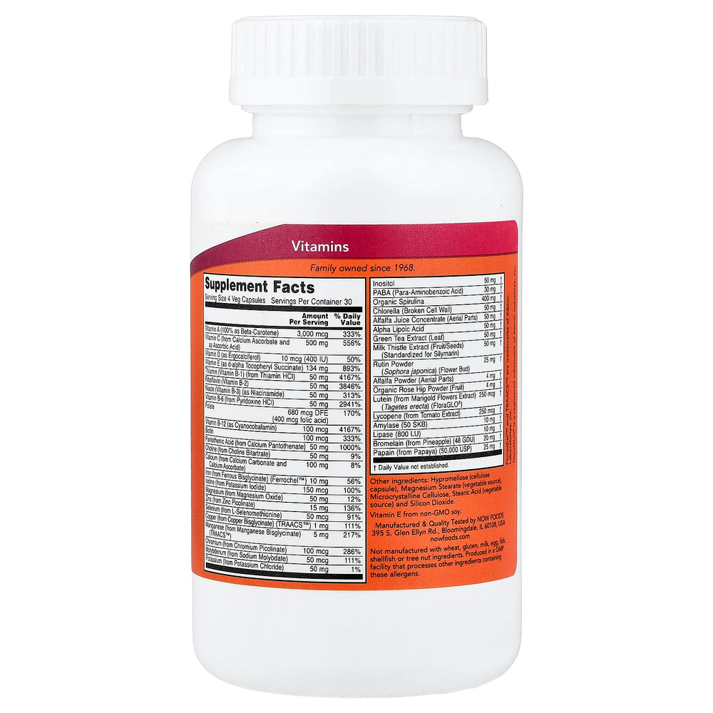 NOW Foods, Special Two, мультивитамины, 120 растительных капсул