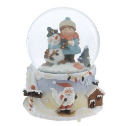 GAEM Фигурка декоративная "Снеговик" в стекл шаре (муз, вьюга, АААх3, н/п), L11 W11 H14 см