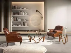 Кресло Chester 5163 из коньячно-коричневой кожи