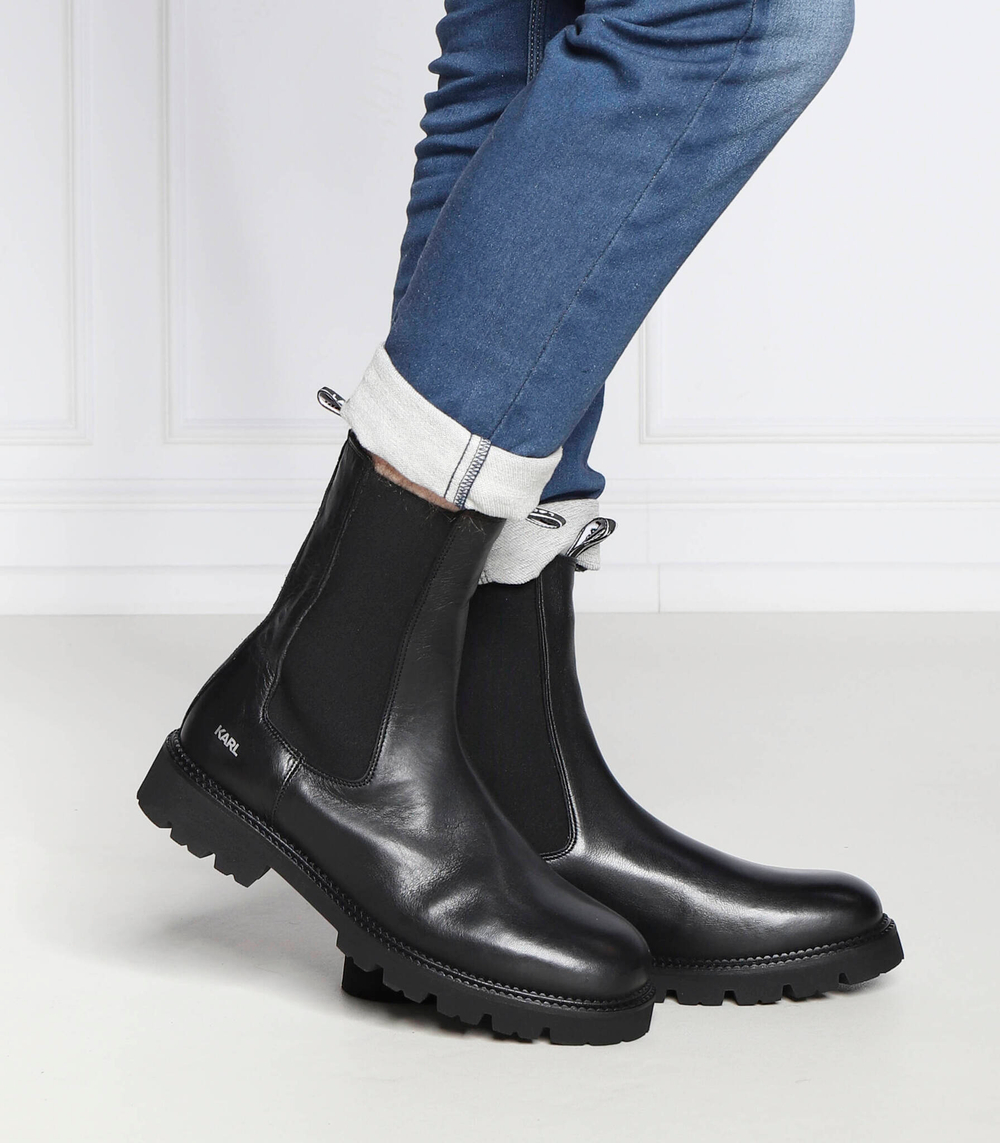 Кожаные челси troupe mens Karl Lagerfeld - черный(KL11880)