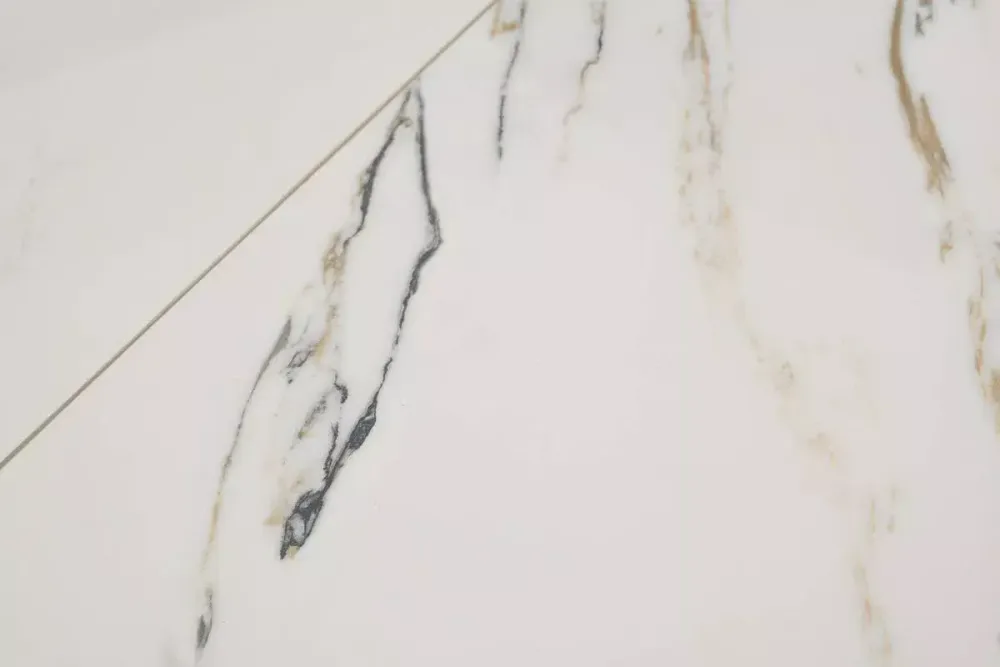 "Меркурий" стол интерьерный раздвижной обеденный из керамики, цвет белый глянцевый