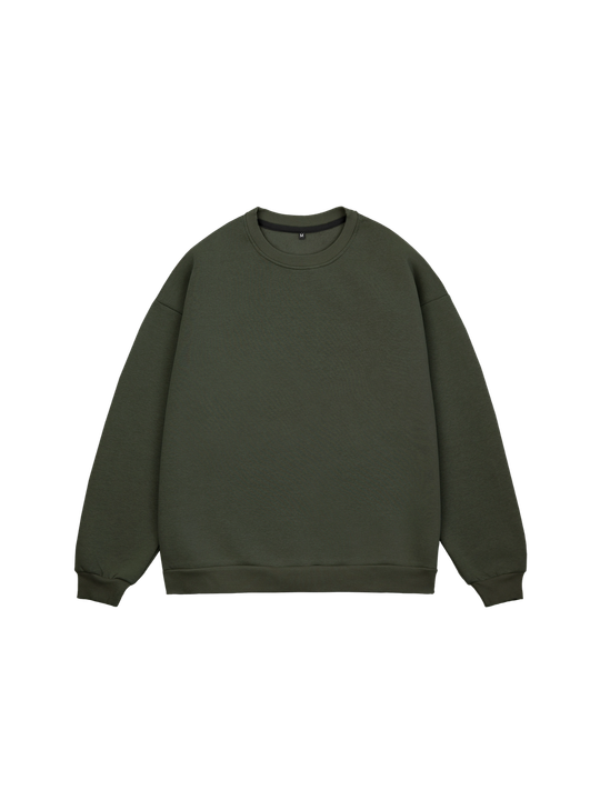 Свитшот оверсайз, с начесом (хаки)