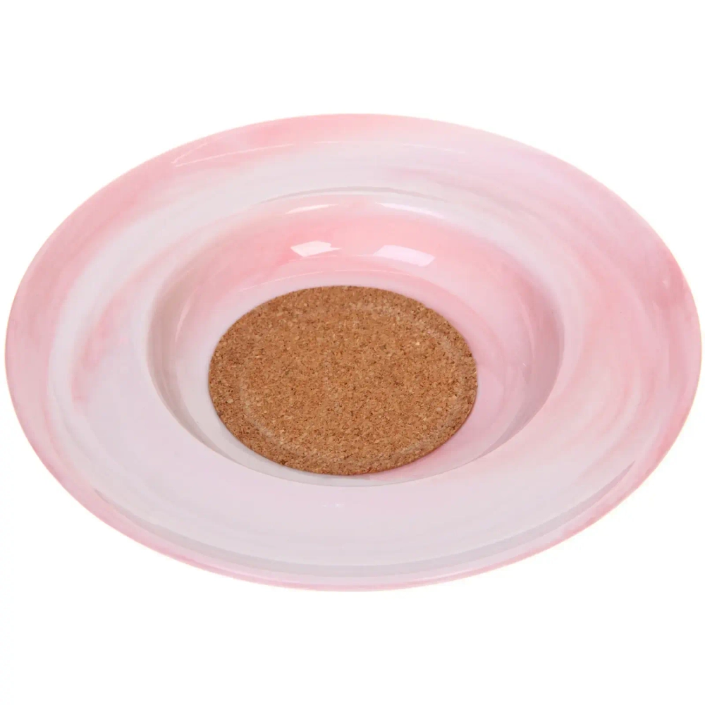 Чайная пара «Мрамор» (кружка 200мл+блюдце), розовая