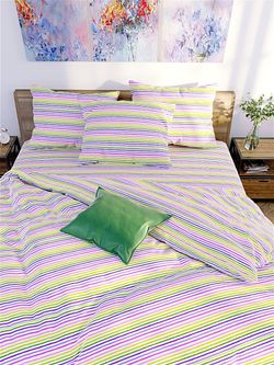 Пододеяльник Сказка "Яркая полоска" 1,5-спальный на молнии 145х215 см, перкаль