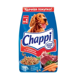 Chappi сытный мясной обед сухой корм для собак с говядиной по-домашнему - 2,5 кг