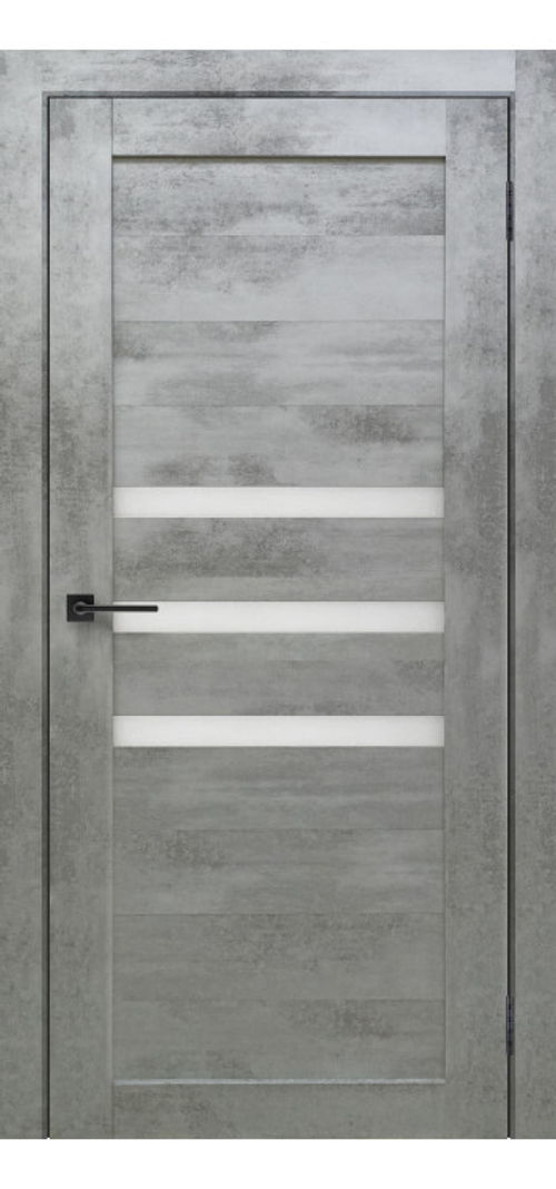 Межкомнатная дверь X-6 / Цвет Бетон светлый / Остекление "Сатинат белое" / Двери Верда