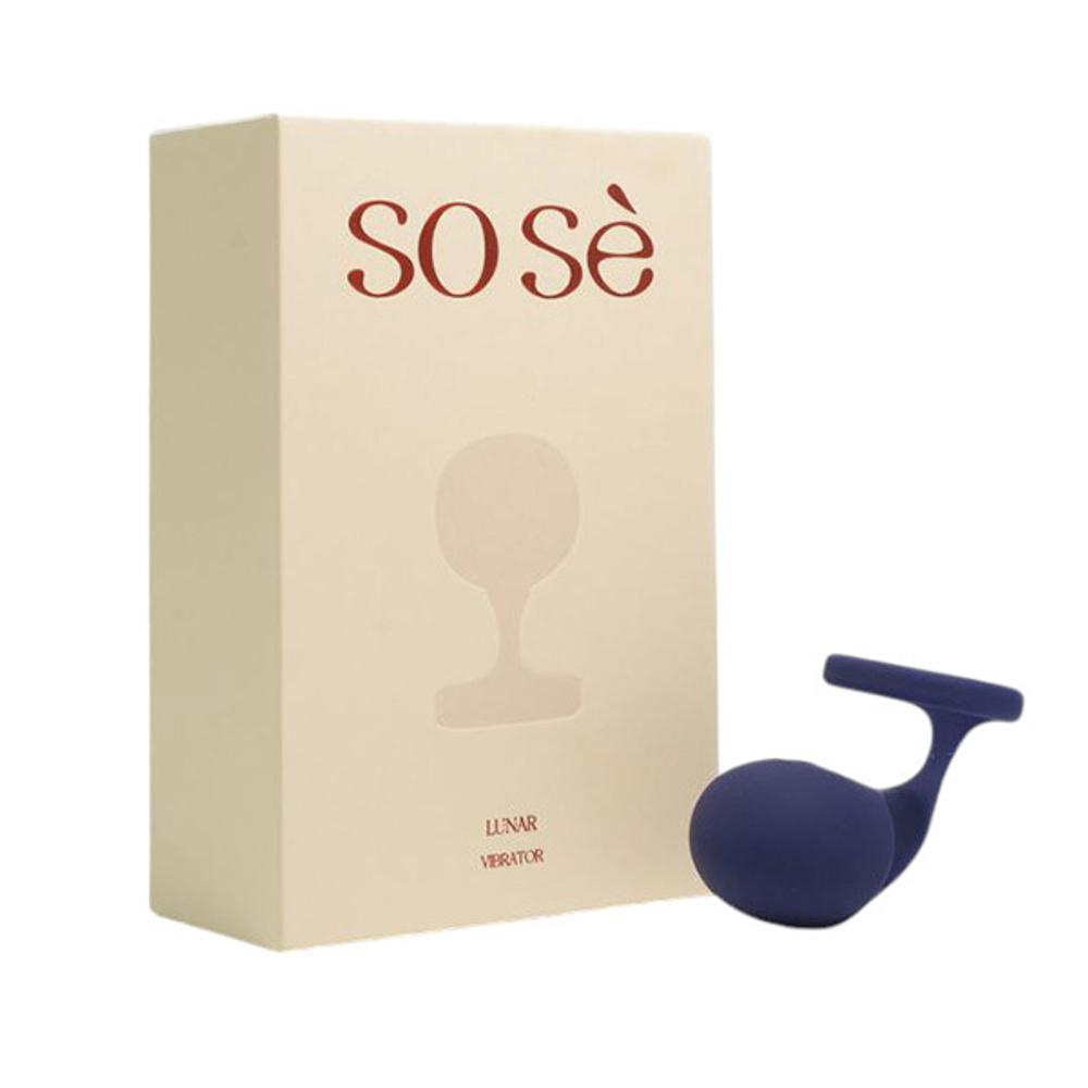 Синий аккумуляторный вибростимулятор на пальцы Sose Lunar LU00107
