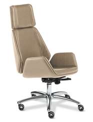 Кресло для руководителя Siena Chrome A бежевая кожа