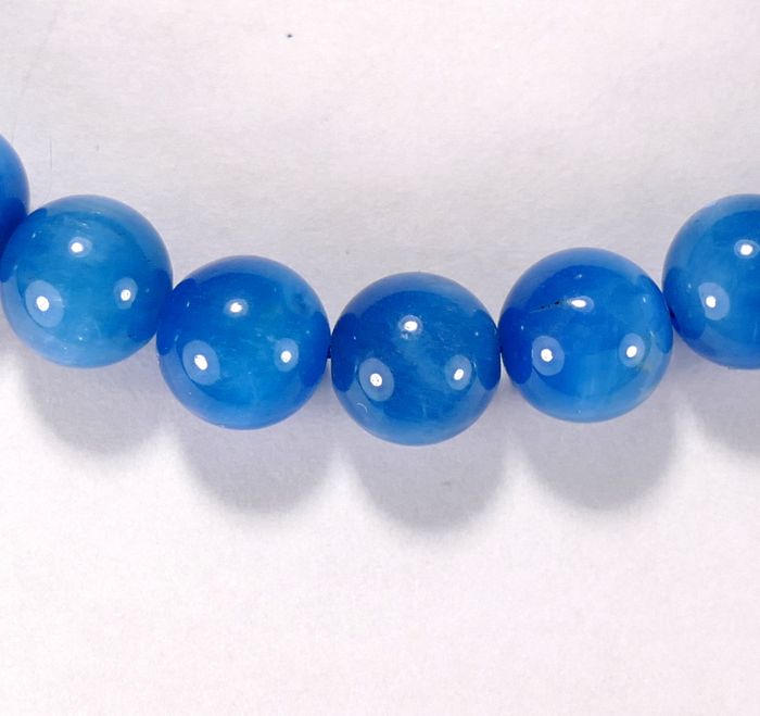 Бусина из апатита голубого, класс АА, шар гладкий 7 мм