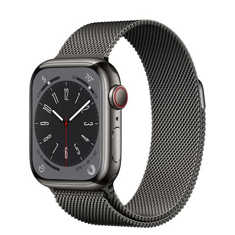 Умные часы Apple Watch Series 8 41 мм из стали цвета «графит», миланский сетчатый браслет