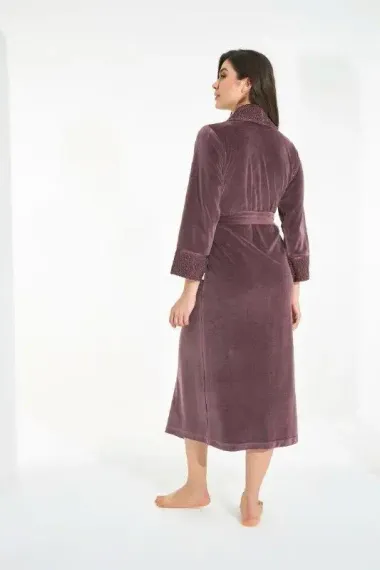 Халат женский велюровый 0511 сухая роза NUSA Турция