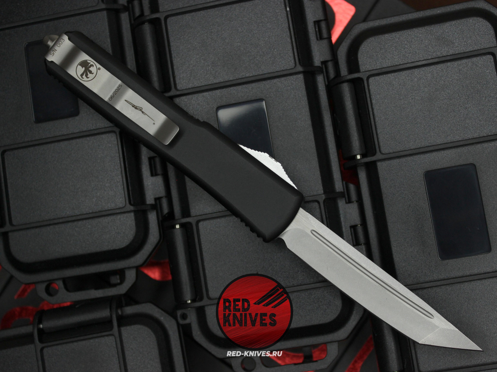 Нож Microtech Ultratech Death Card TantoT/E A+++ (Левый) - Memento Mori, клинок апокалиптик