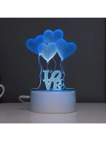 Светильник сенсорный «Четыре сердца» LED 7 цветов USB/от бат