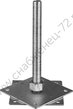 ЗУБР 140х140х250 мм х М24, анкерная регулировочная стойка, цинк (310266-140)