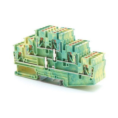 Клемма заземления трехуровневая, зажим push-in, 6 точек подключения, 2.5 кв.мм