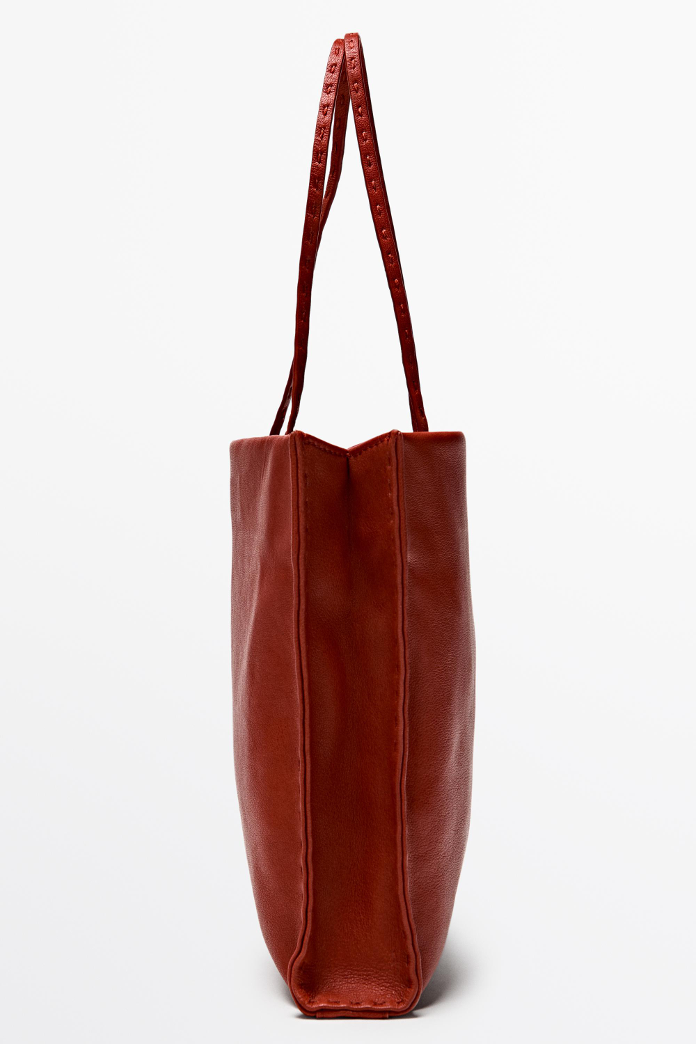 Massimo Dutti Сумка с двумя отделениями из кожи наппа, красный