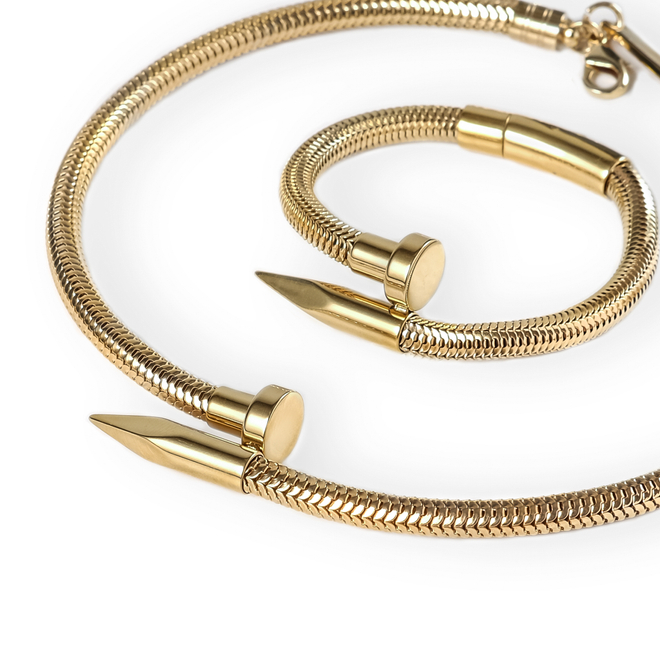 snake nail set gold