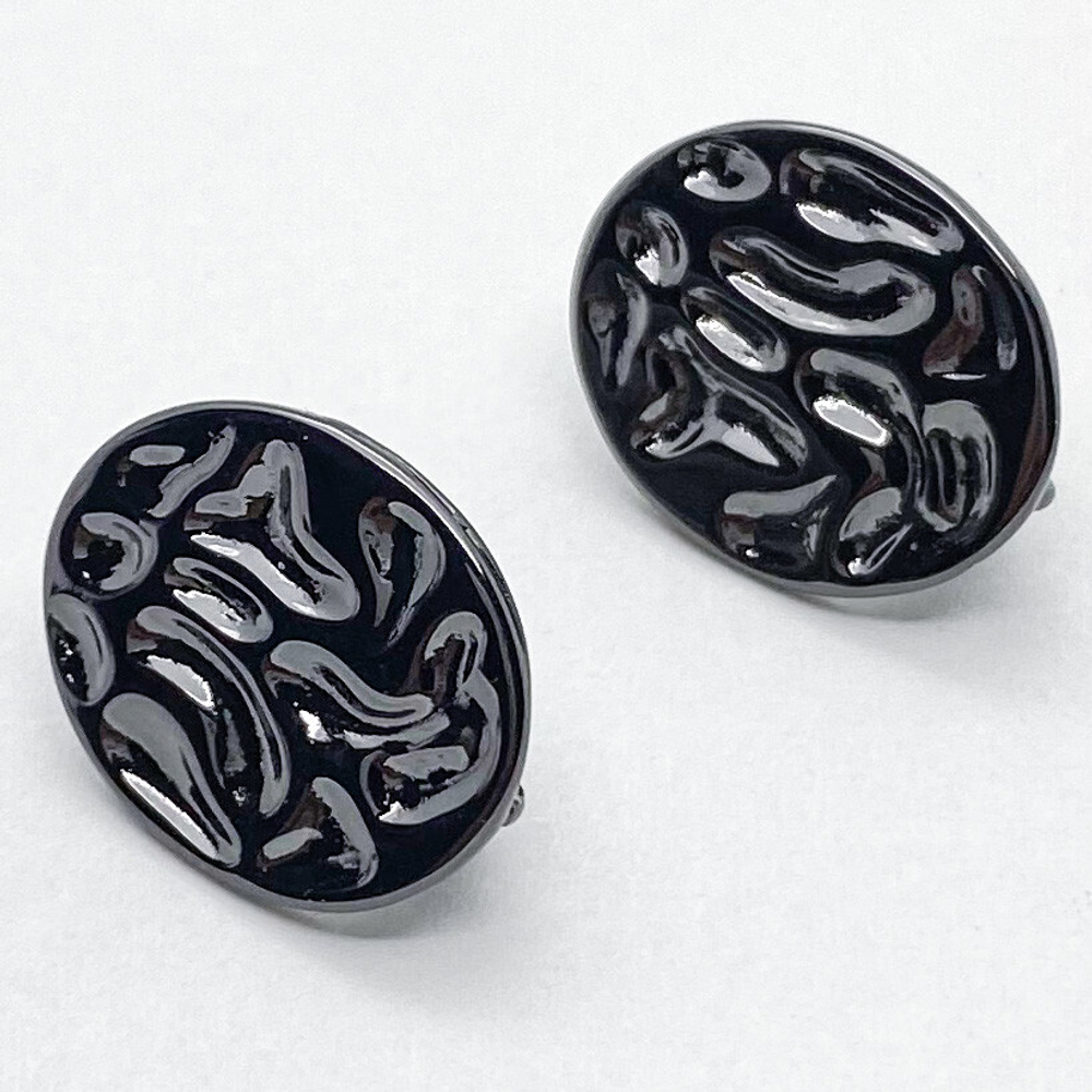 Ювелирные швензы с покрытием черный металл, размер 17*13 мм, цена за пару