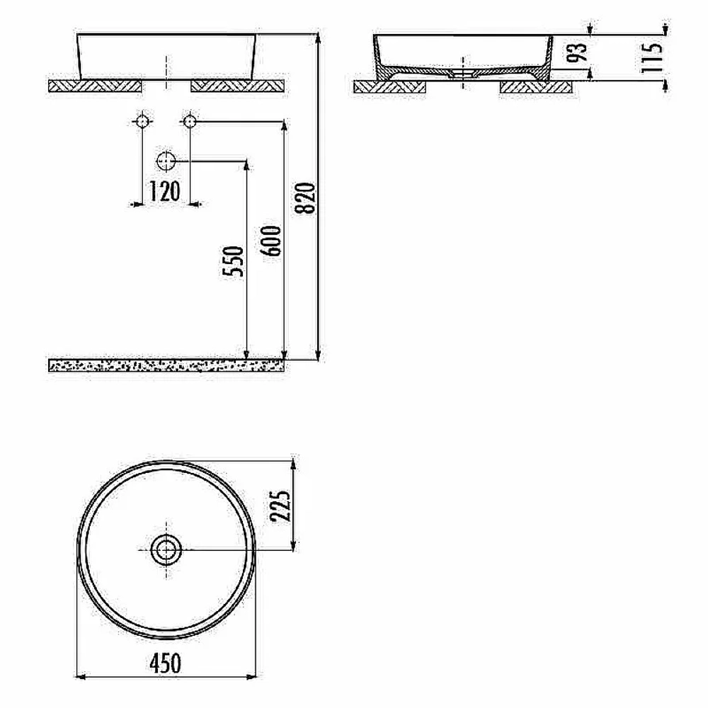 Раковина Creavit Loop 45 LP145-00MB00E-0000 белая матовая