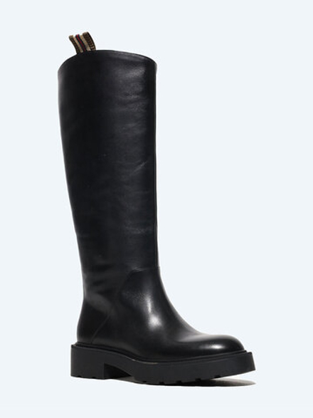 1731169M Сапоги женский черный+натуральная кожа