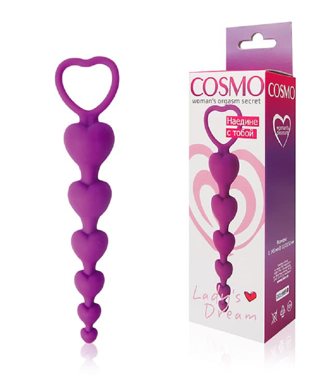Анальная цепочка Cosmo фиолетовая 14,5 см