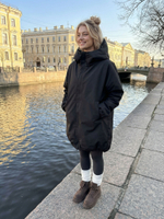 Утеплённая парка женская антрацит (мебрана)