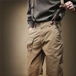 Мужские весенне-осенние модные брендовые JIELEINUO повседневные брюки на подтяжках с маленьким карманом.