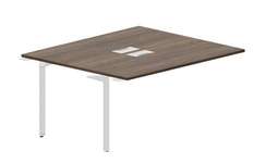 Составной стол на 2 рабочих места 158х136,6х75см (2 металлических  аутлета) - приставной элемент