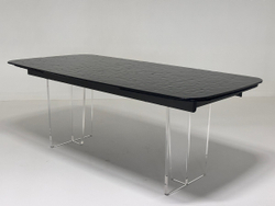 Стол LAURITS 200 GREY, стекло BUBBLE  / Прозрачный каркас ®DISAUR