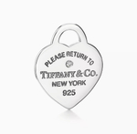 Подвеска из серебра Tiffany 💠, 2 сердца с бриллиантом .бирюзовое. В наличии