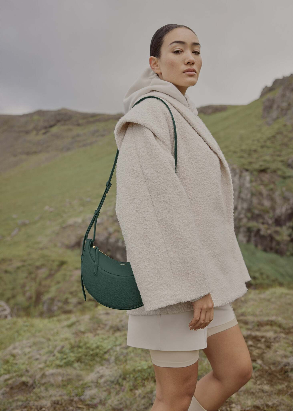 Сумка Polene Numero Dix EDITION TEXTURED GREEN