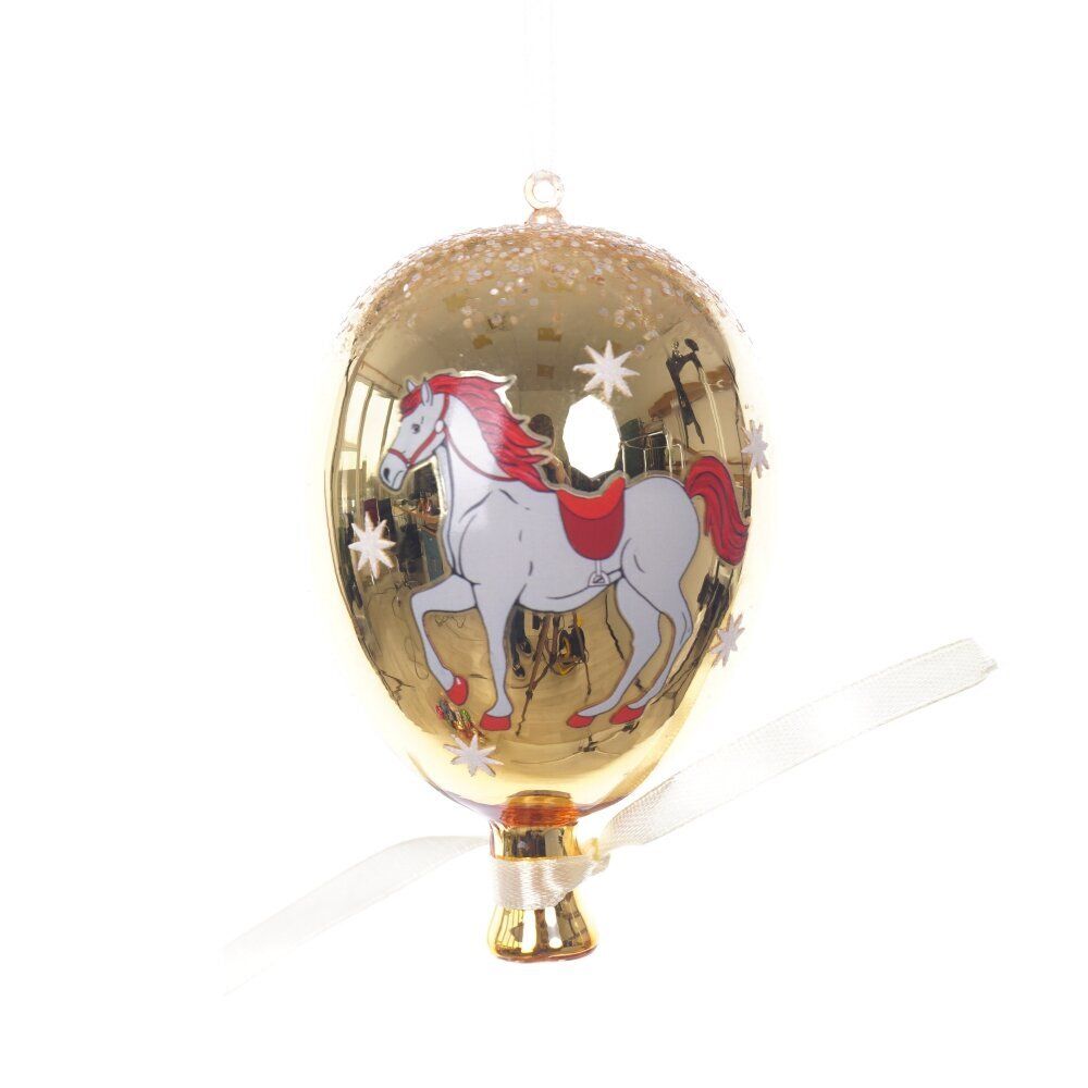 GAEM Украшение новогоднее "Воздушный шарик с лошадкой", L7 W7 H11 см