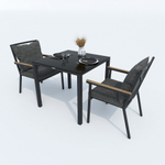 Стол обеденный Ideal Patio КАНА алюминий, стекло 80x80 см (4 ножки)