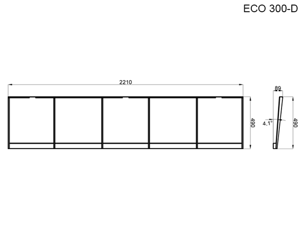 PSGRC-ECOD - Комплект для организации навеса (водостока) на полноростовые двухпроходные турникеты серии ECO LINE DOUBLE