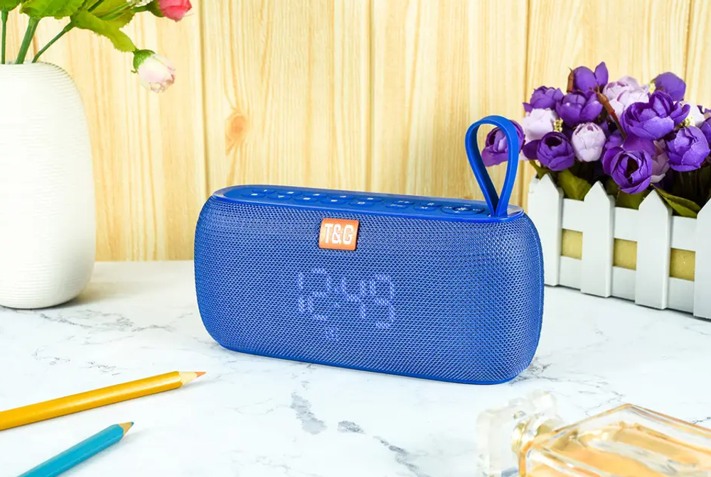 Беспроводная колонка TG-177 (5W/TF/USB/FM) ЧАСЫ