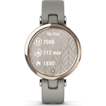 Смарт-часы Garmin Lily Gray Leather с безелем из кремового золота и ремешком итальянской кожи 010-02384-B2