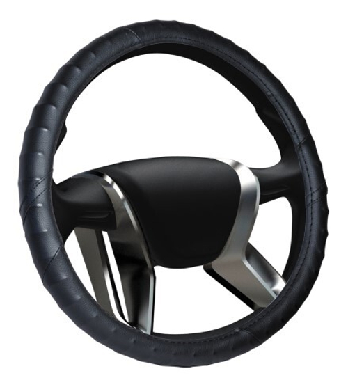 Оплетка руля M 37-38 см рифленая черная (AZARD)