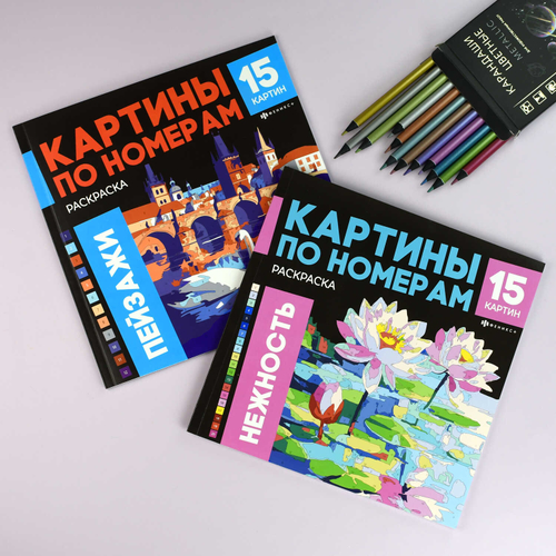 Раскраска. Серия "Картины по номерам" арт. 70422 ПЕЙЗАЖИ /215x215 мм, 16 л.
