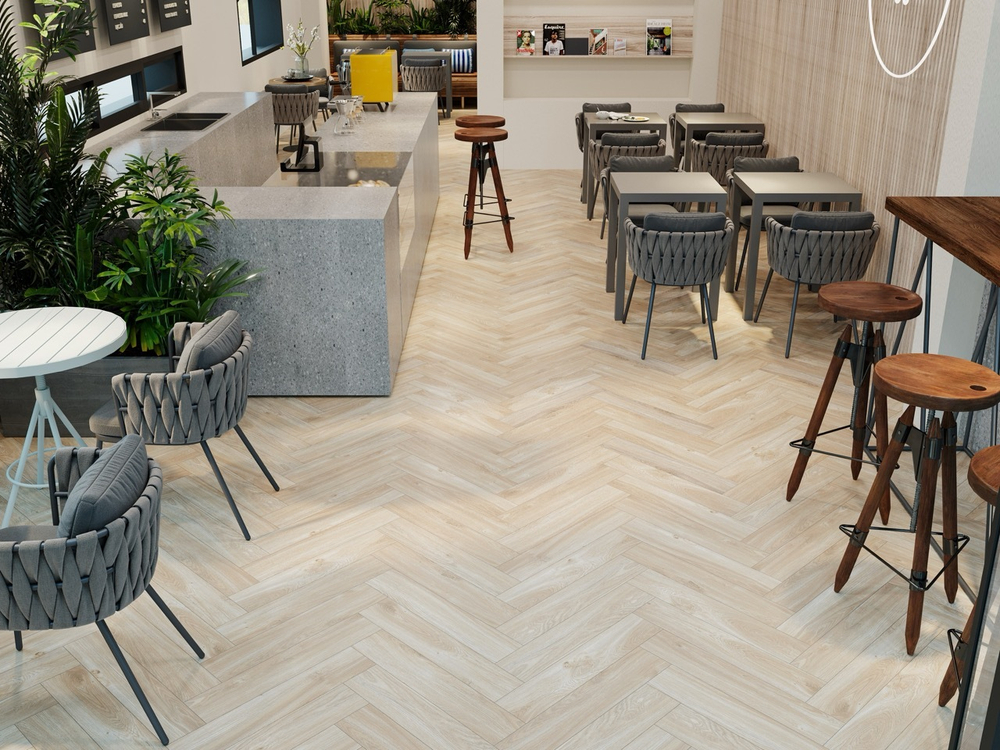 Ламинат SPC CronaFloor Herringbone Дуб Ницца