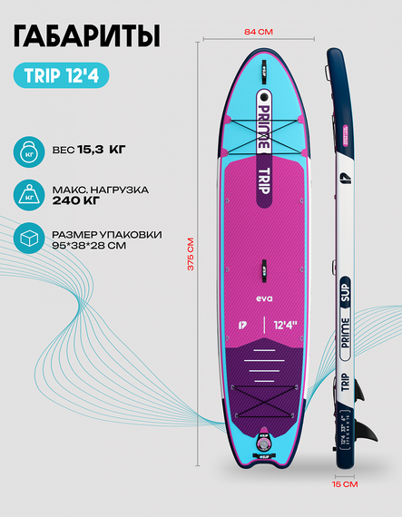 25 SUP PRIME 12&#39;4*33&quot;*6&quot; TRIP light blue