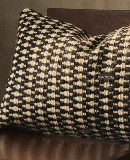 ZARA HOME ЖАККАРДОВАЯ НАВОЛОЧКА ДЛЯ ДЕКОРАТИВНОЙ ПОДУШКИ, ЧЕРНЫЙ