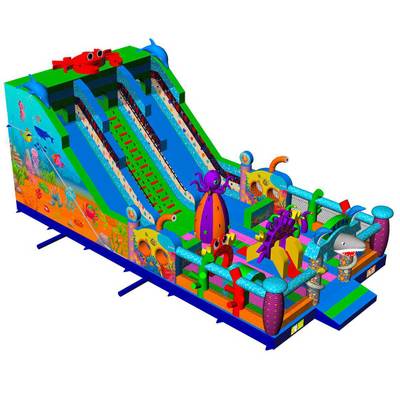Коммерческий надувной батут «Подводное приключение», 14*7*6,9 м