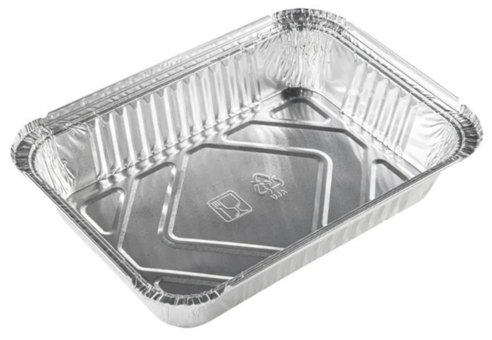 Форма алюминиевая 218*156*38 мм. 880 мл. (100/600 шт.) ГОРНИЦА 410-008