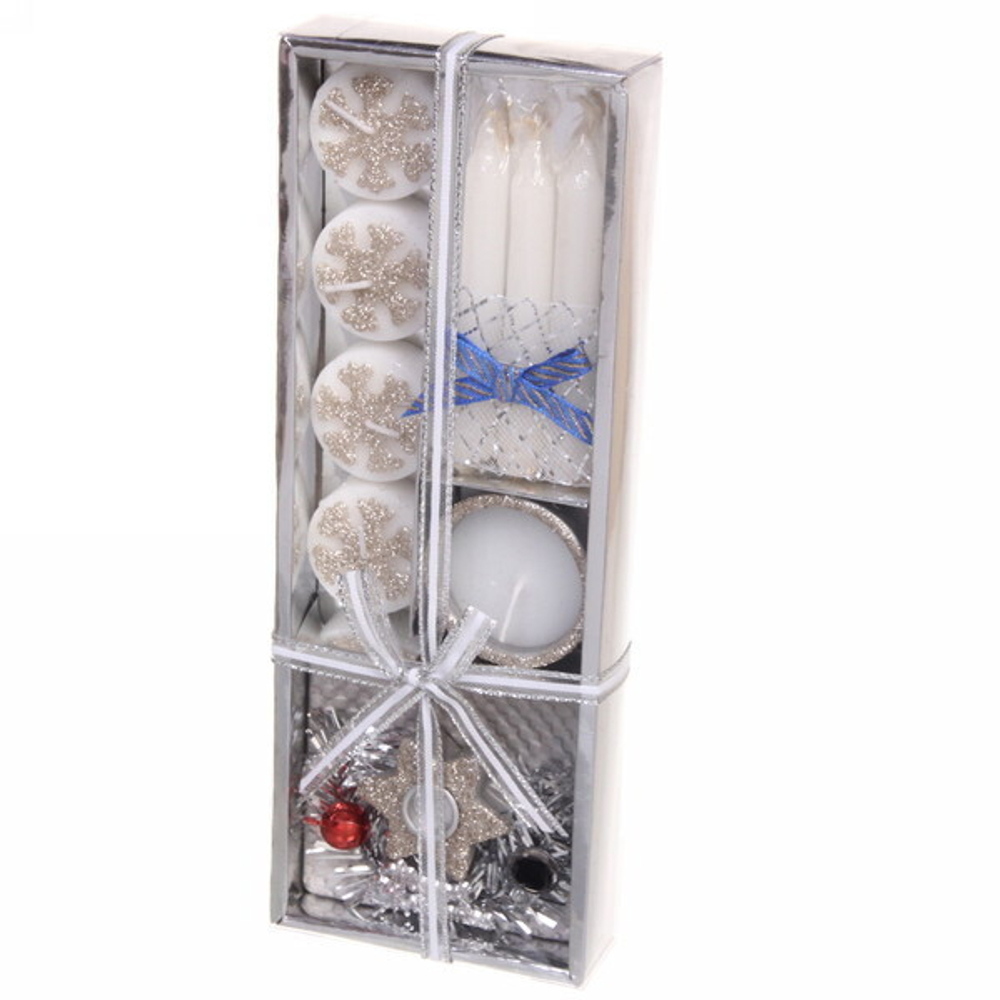 Набор свечей новогодних «Волшебный вечер» 25*9*3 см, шампань