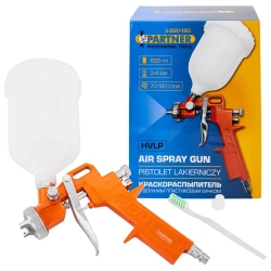 Краскораспылитель с верхним пластиковым бачком (бачок 600мл, сопло 1.8мм) Partner PA-S-990-18G