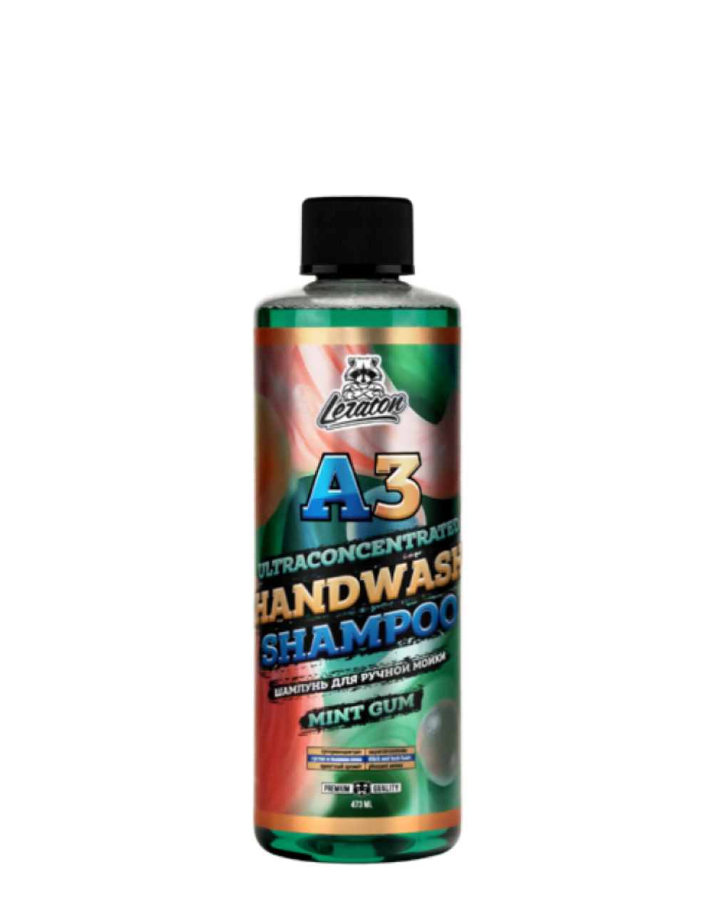 Leraton Суперконцентрированный шампунь для ручной мойки A3 HANDWASH SHAMPOO MINT GUM 473мл