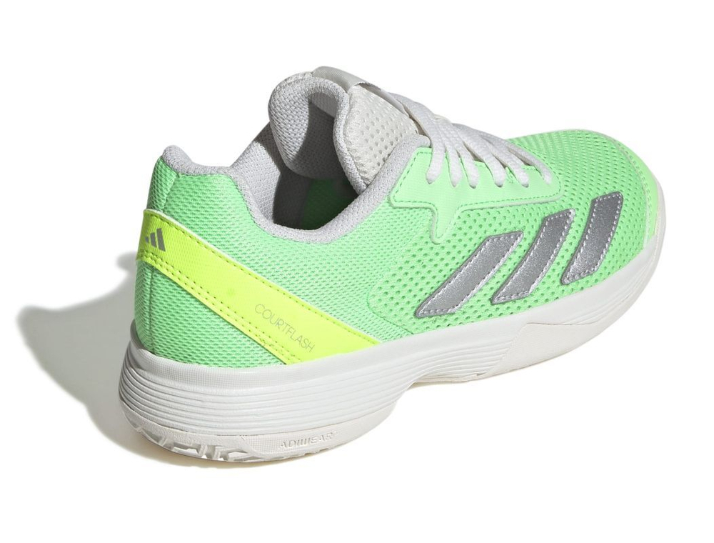 Детские Кроссовки теннисные Adidas Courtflash K - бирюзовый/серебристый металлик/яркий лимонный