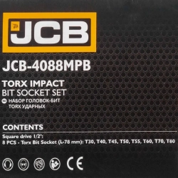 Набор головок-бит TORX ударных 8пр. 1/2'' JCB JCB-4088MPB