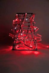 Светодиодная гирлянда нить 10 м, 24В, белая резина 2,3 мм, мерцание, красная, TeamProf (TPF-S10CF-24V-SRW/R)