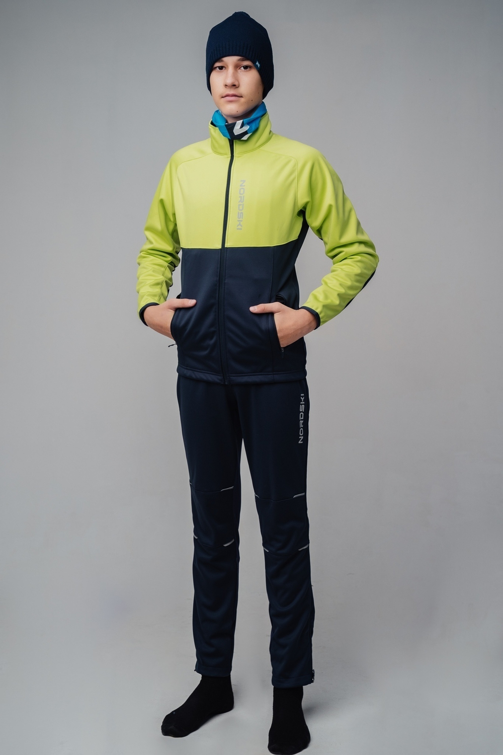 Куртка NORDSKI PREMIUM Green/Blueberry, разминочная, юниорская